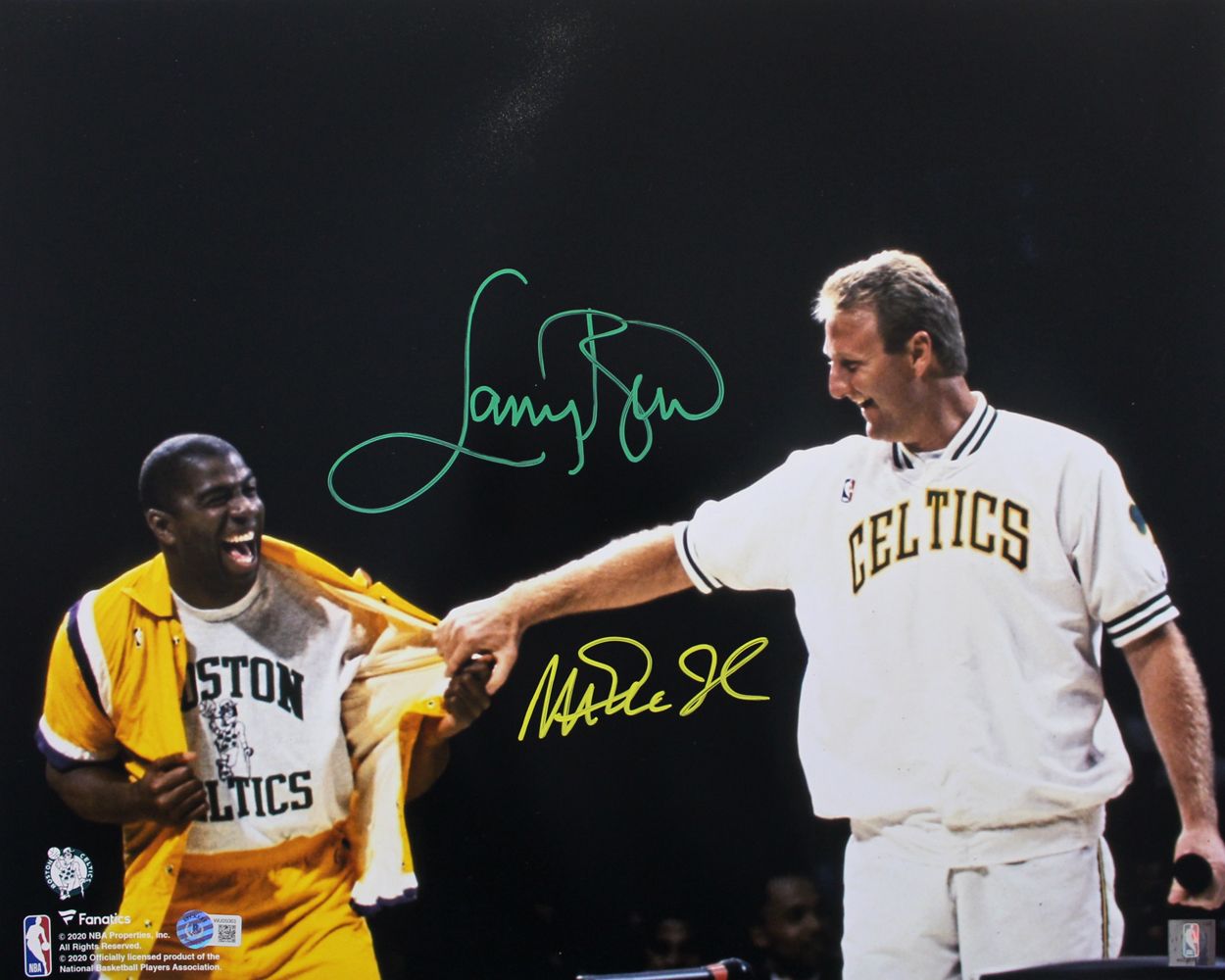 Larry Bird &amp; Magic Johnson Autographed/Signed 16x20 Photo Beckett