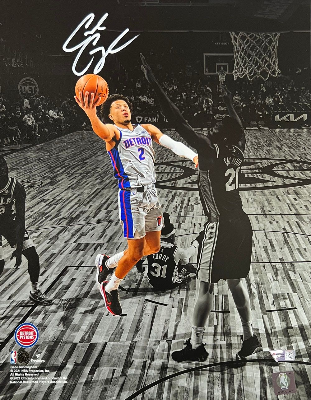 Cade Cunningham Autographed Detroit Pistons Spotlight 11x14 Photo FAN
