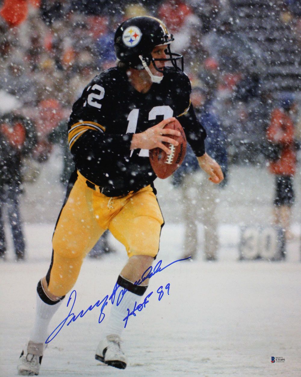 Terry Bradshaw Autographed Pittsburgh Steelers 16x20 Photo HOF BAS