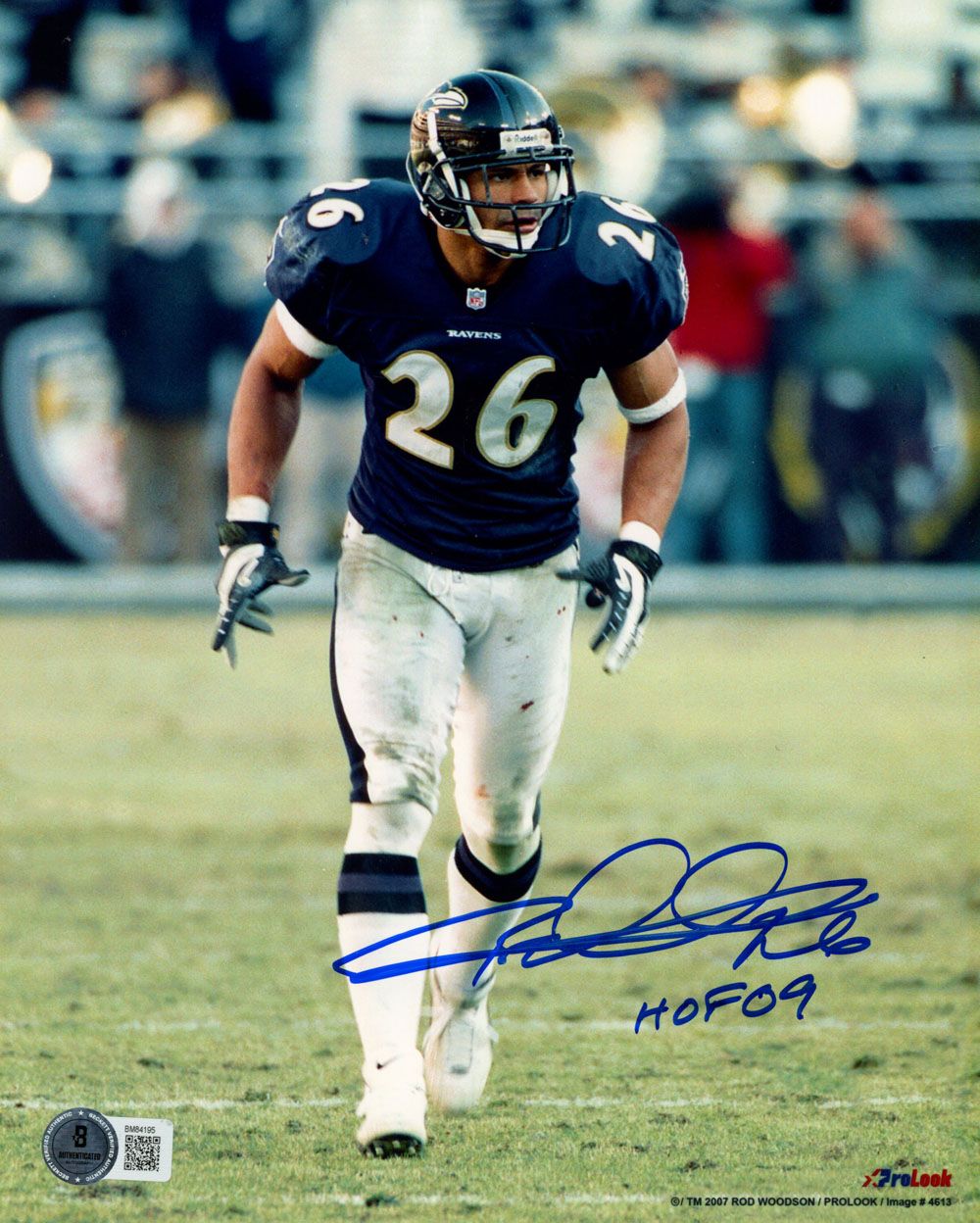 Rod Woodson Signed Baltimore Ravens 8x10 Photo HOF Beckett 45592