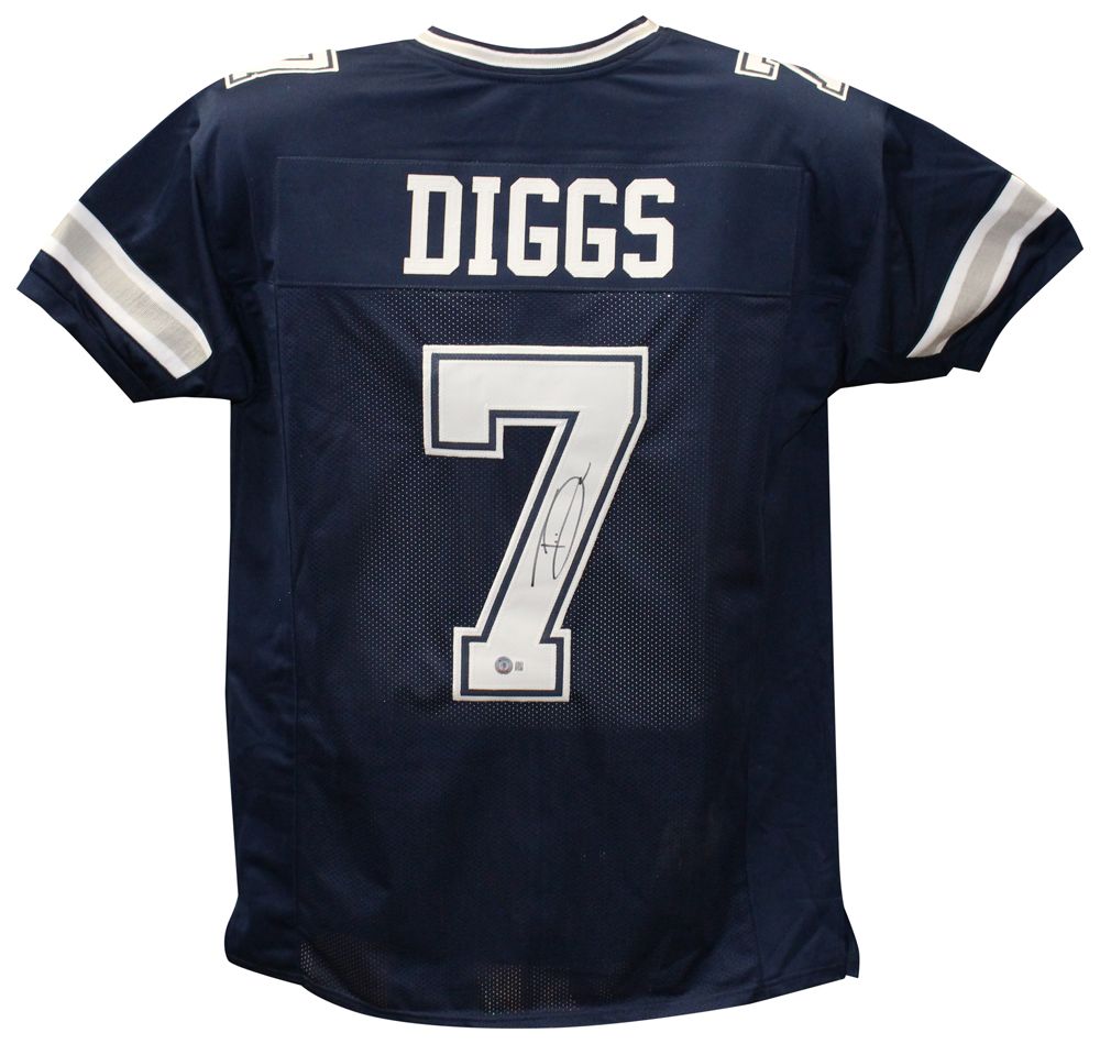 Trevon Diggs Autographed Dallas Cowboys Pro Style Blue XL Jersey BAS
