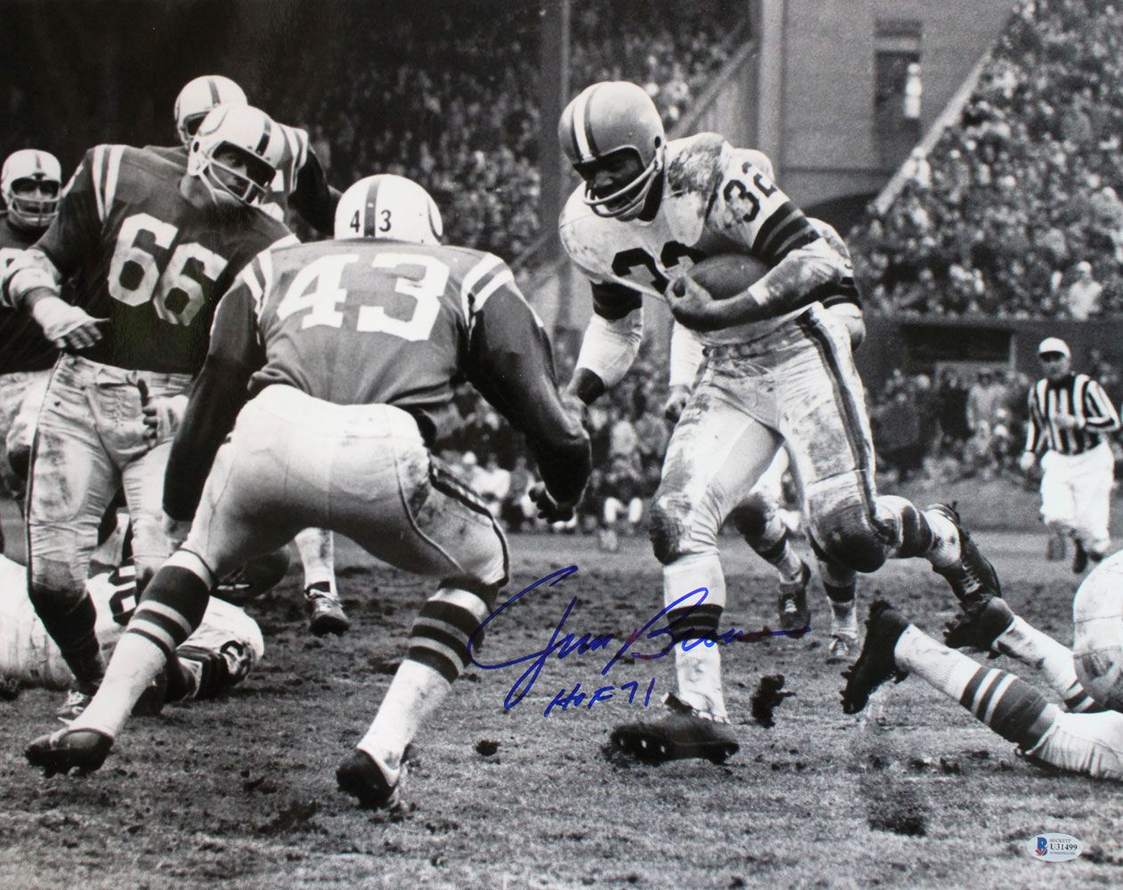 Jim Brown Autographed/Signed Cleveland Browns 16x20 Photo HOF BAS