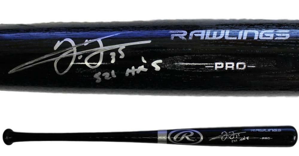 Frank Thomas Autographed Chicago White Sox Rawlings Black Bat 521 HRs JSA