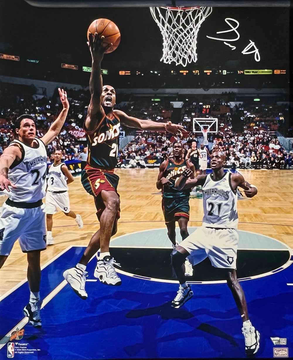 Gary Payton Autographed Seattle Supersonics 16x20 Photo FAN