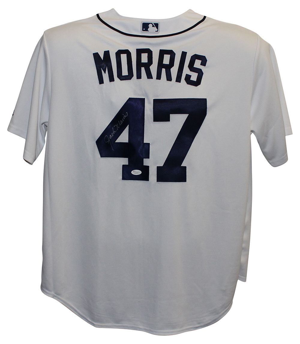 Jack Morris Autographed Detroit Tigers Majestic White XL Jersey JSA