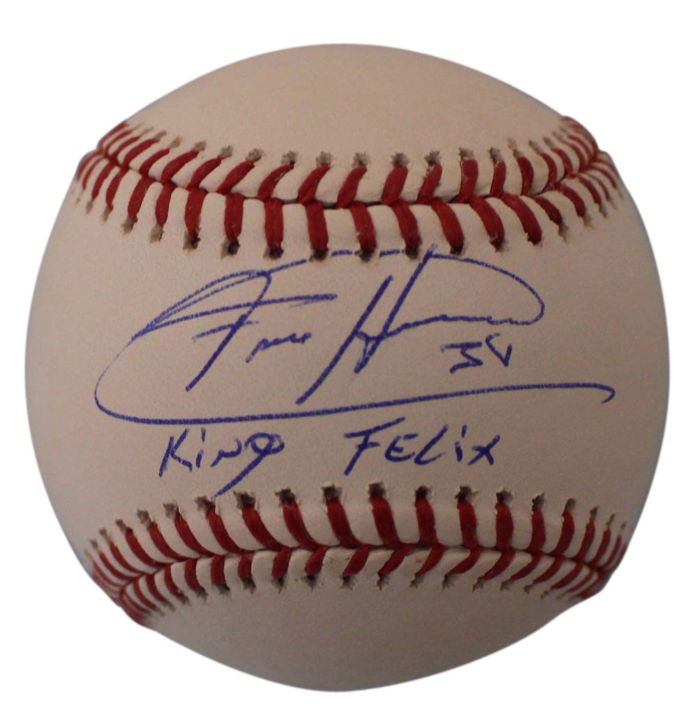 Felix Hernandez Signed Seattle Mariners OML Baseball King Felix JSA