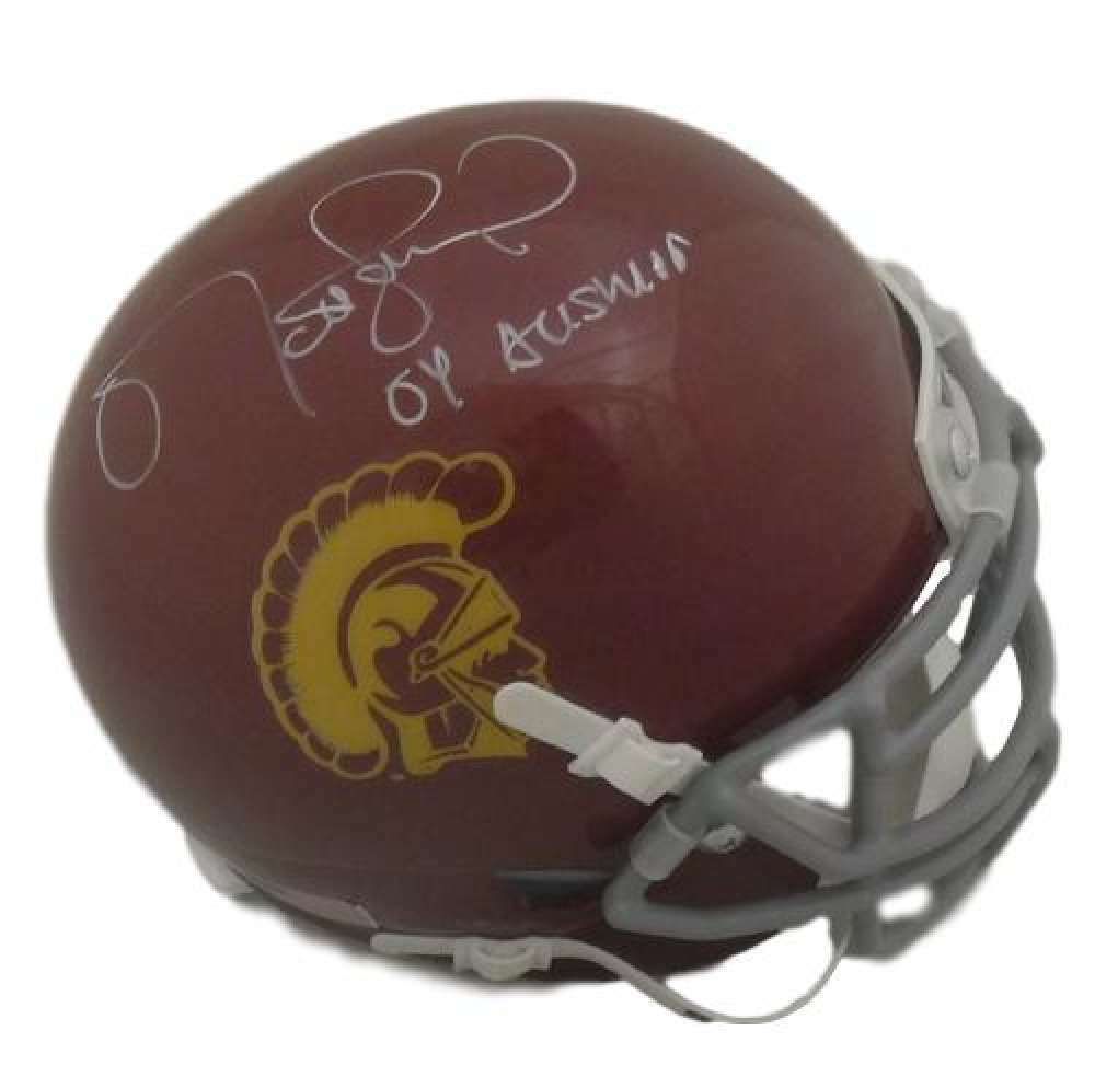 Matt Leinart Autographed USC Trojans Schutt Mini Helmet Heisman JSA