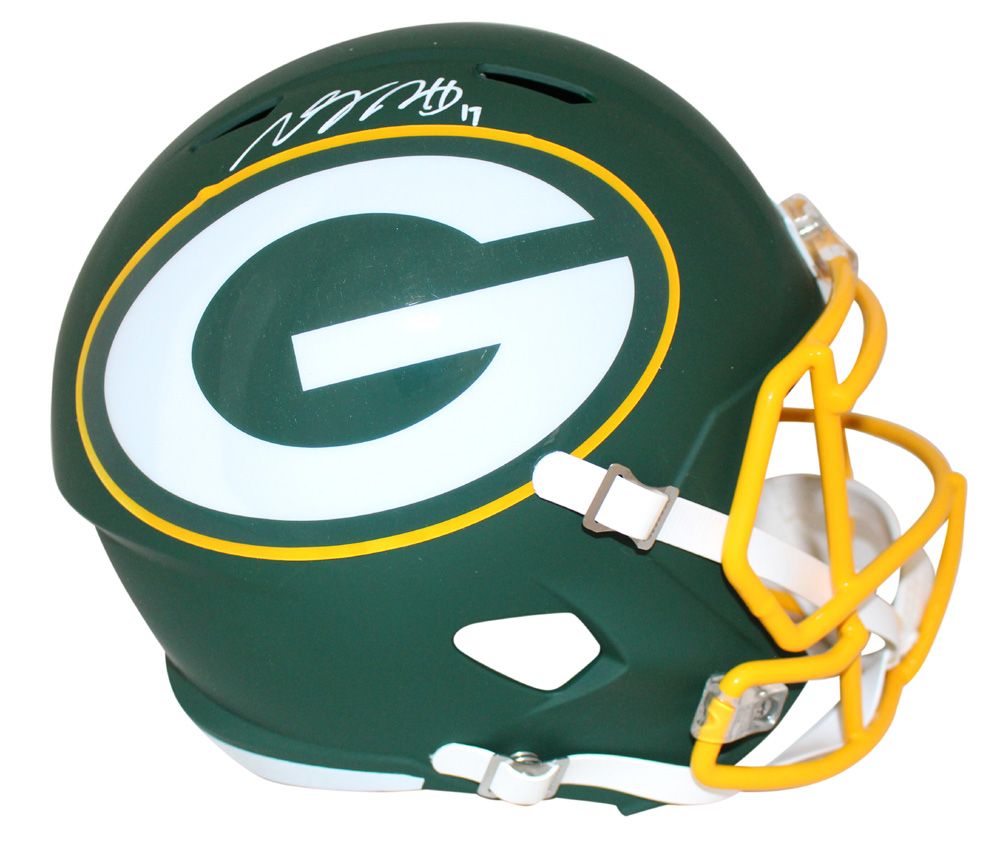 Davante Adams Autographed Green Bay Packers AMP Replica Helmet JSA