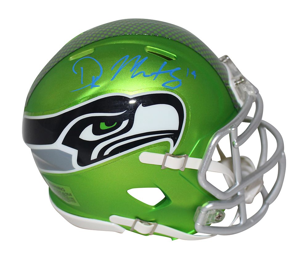 DK Metcalf Autographed/Signed Seattle Seahawks Blaze Mini Helmet BAS
