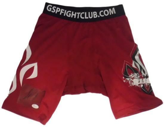 Georges St. Pierre Autographed MMA UFC Red Rush Trunks JSA