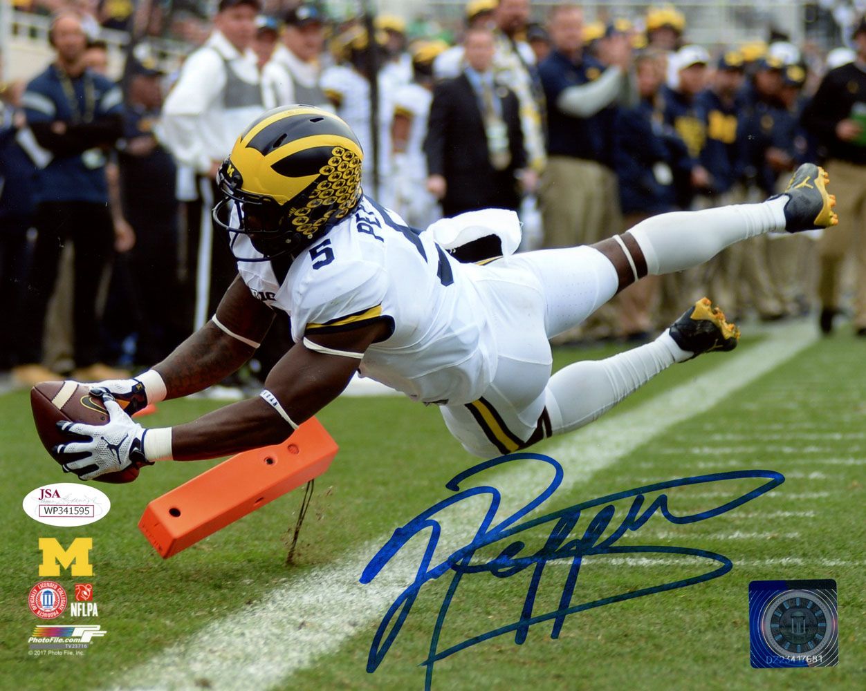 Jabrill Peppers Autographed/Signed Michigan Wolverines 8x10 Photo JSA