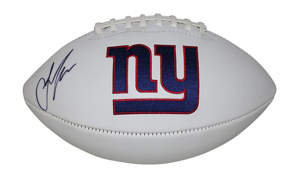 Amani Toomer Autographed/Signed New York Giants Logo Football BAS