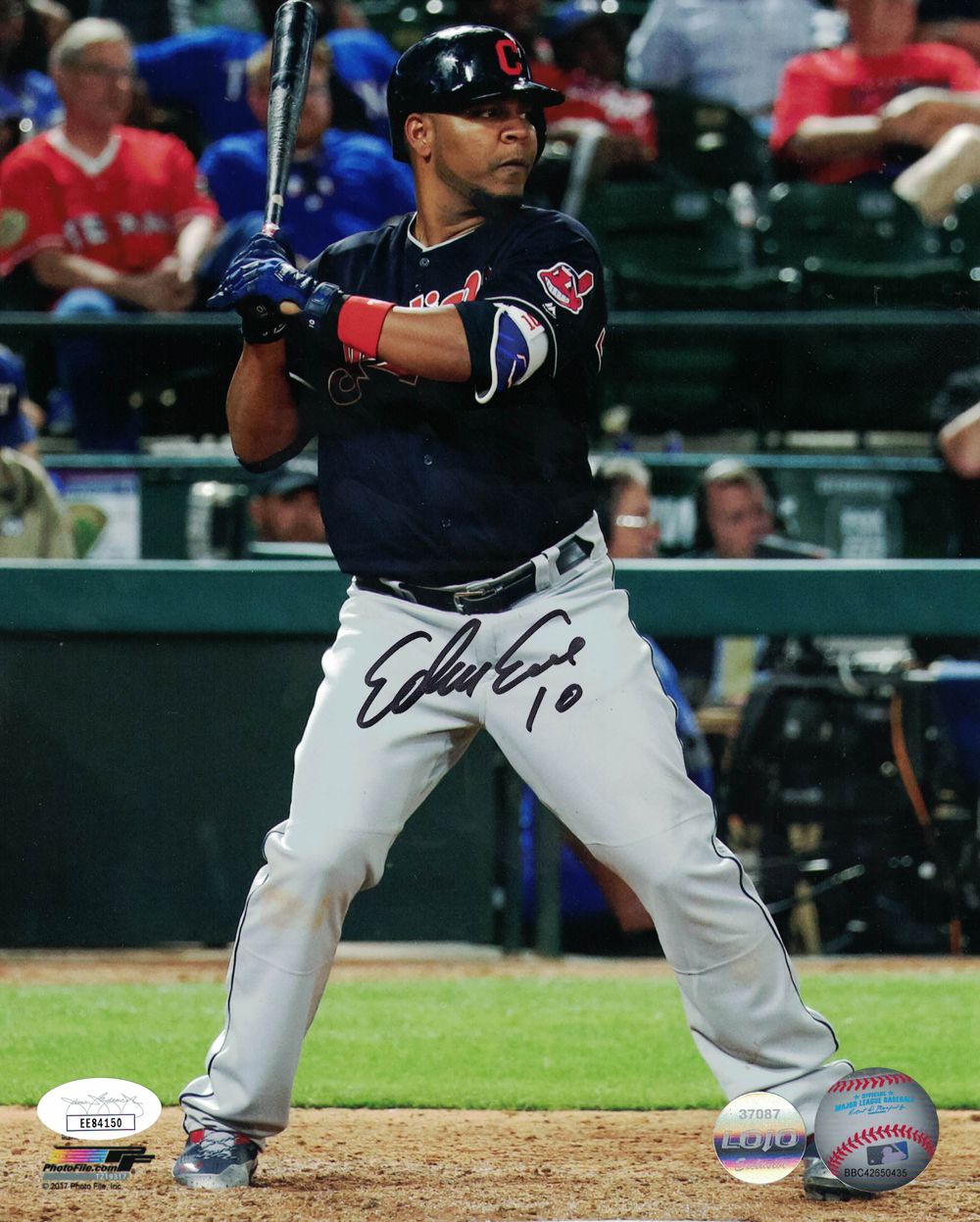 Edwin Encarnacion Autographed Cleveland Indians 8x10 Photo JSA PF