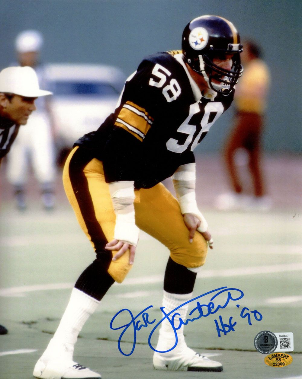Jack Lambert Autographed Pittsburgh Steelers 8x10 Photo HOF BAS 45548