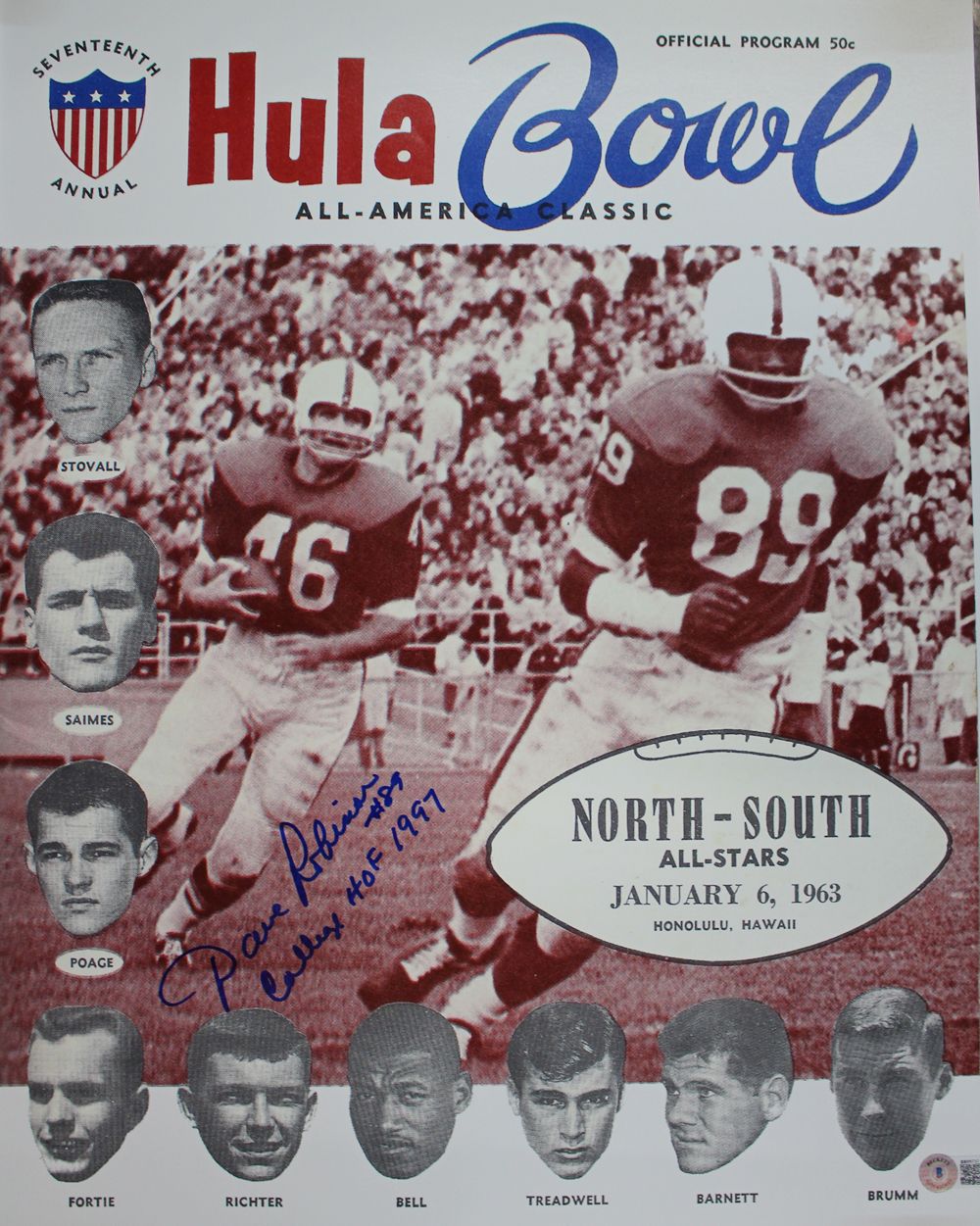Dave Robinson Signed Penn State Nittany Lions 16x20 Photo CHOF Beckett
