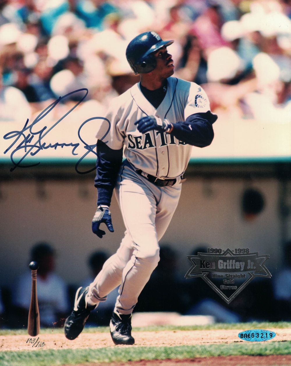 Ken Griffey Jr Autographed/Signed Seattle Mariners 8x10 Photo UDA