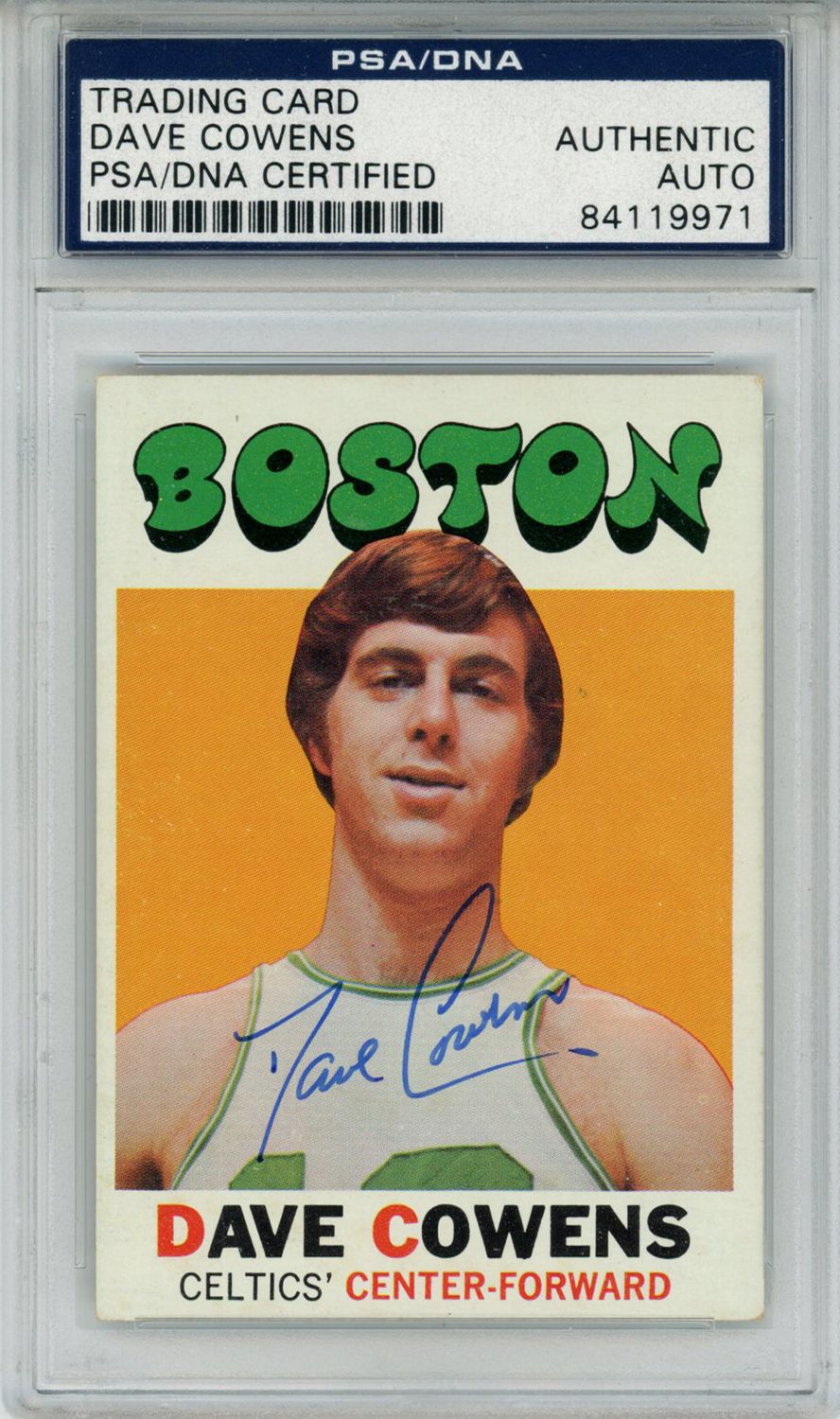 Dave Cowens Autographed/Signed 1971 Topps #47 Trading Card PSA Slab
