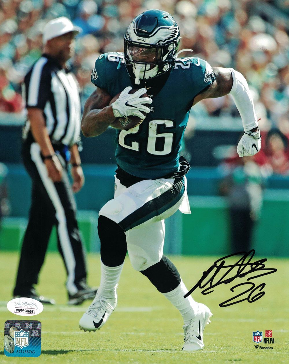 Miles Sanders Autographed/Signed Philadelphia Eagles 8x10 Photo PF