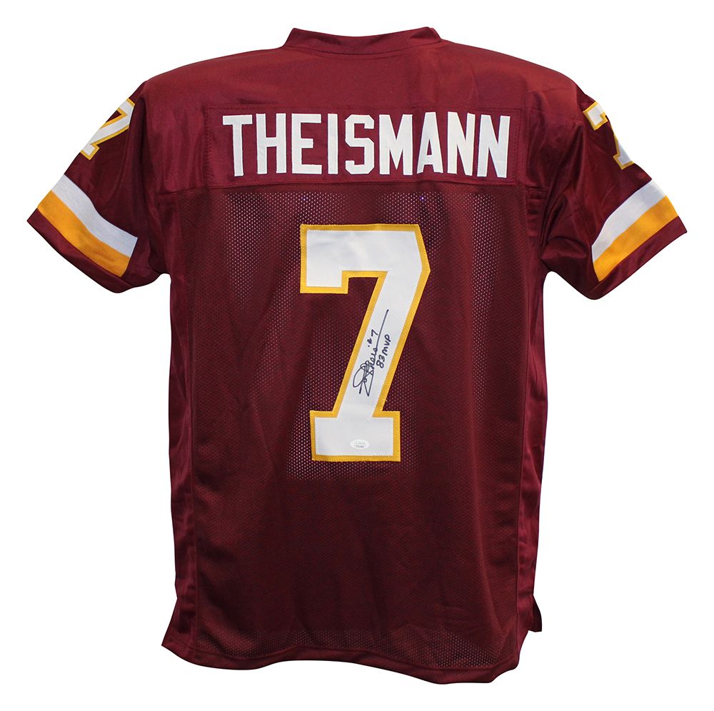Joe Theismann Autographed/Signed Pro Style Red XL Jersey NFL MVP JSA