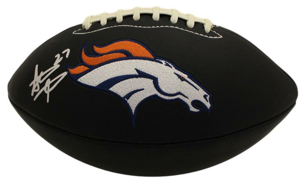Steve Atwater Autographed Denver Broncos Black Logo Football JSA
