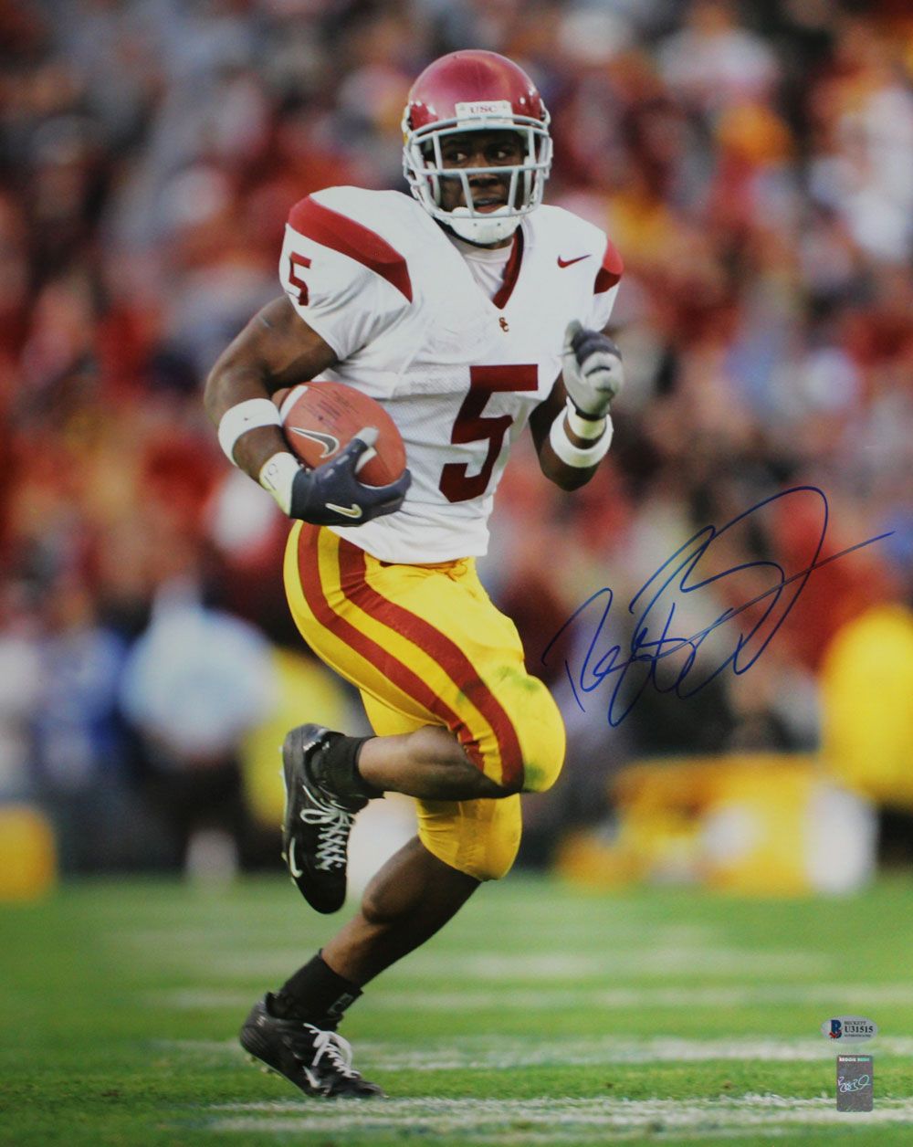 Reggie Bush Autographed/Signed USC Trojans 16x20 Photo BAS