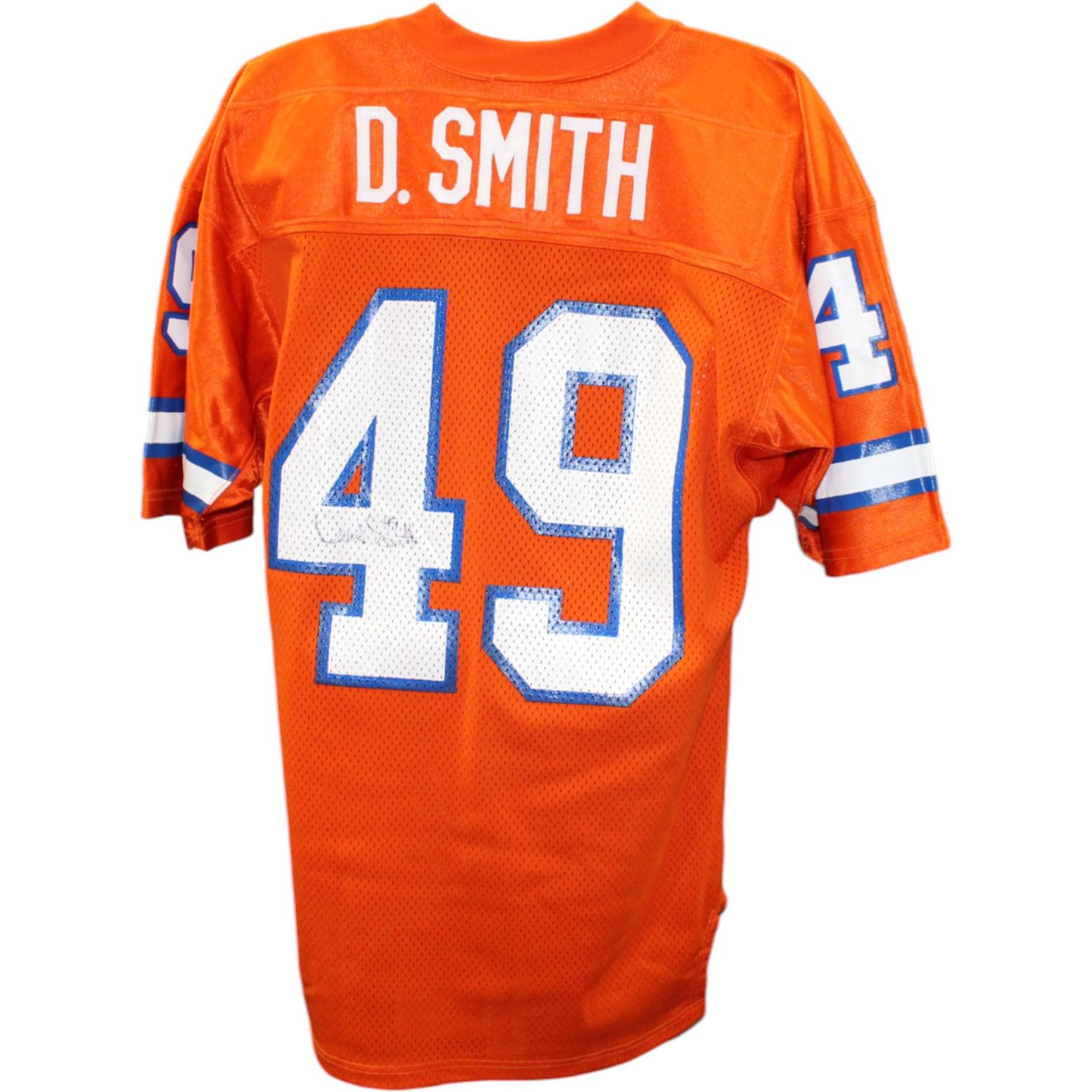 Dennis Smith Signed Denver Broncos Wilson 44 Orange Jersey BAS 45053