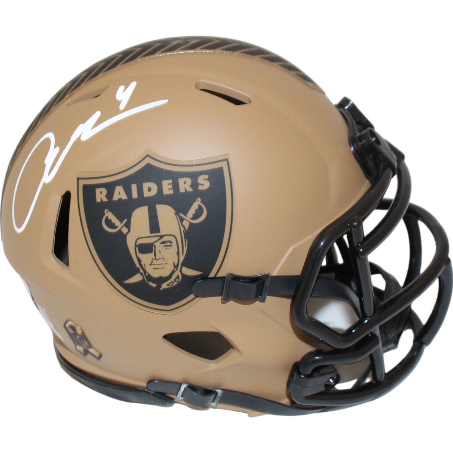 Aidan O&#39;Connell Signed Las Vegas Raiders Mini Helmet 23 Salute Beckett