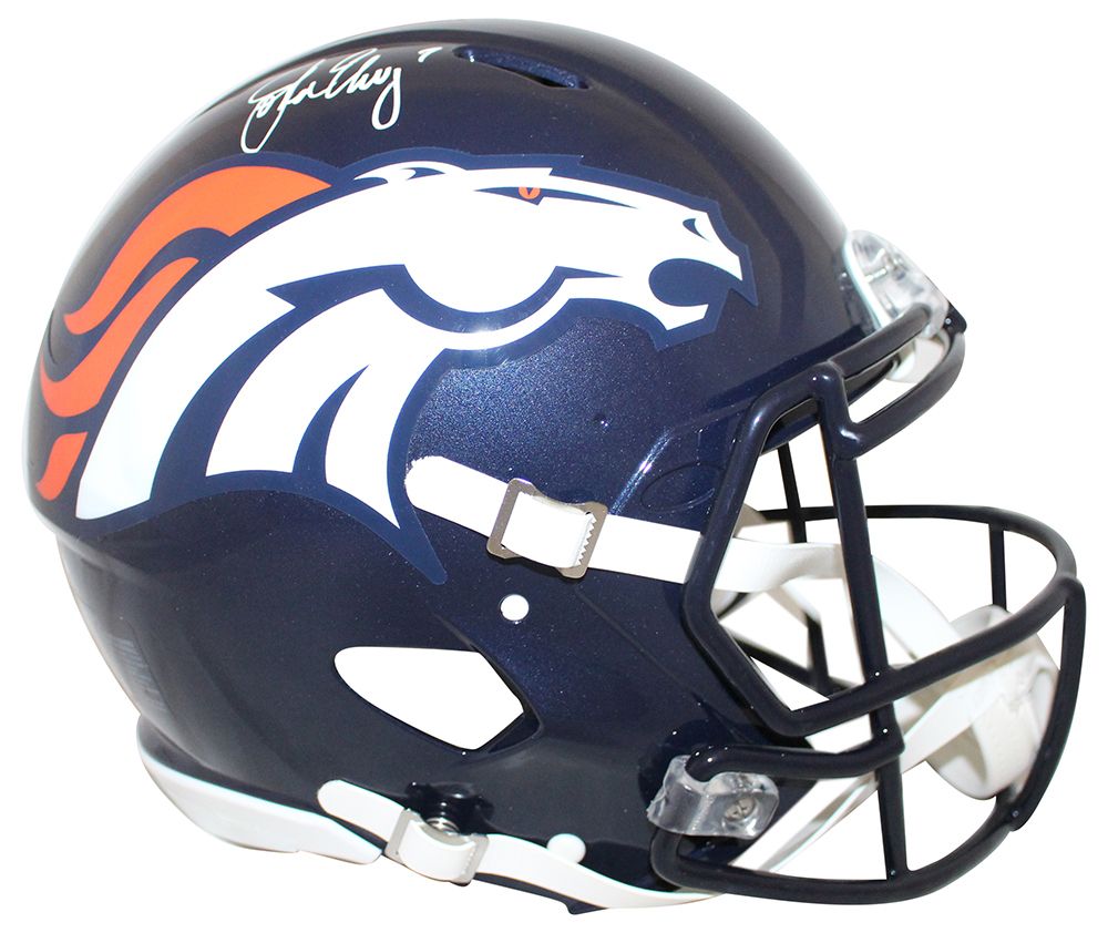 John Elway Autographed Denver Broncos Authentic Speed Helmet BAS
