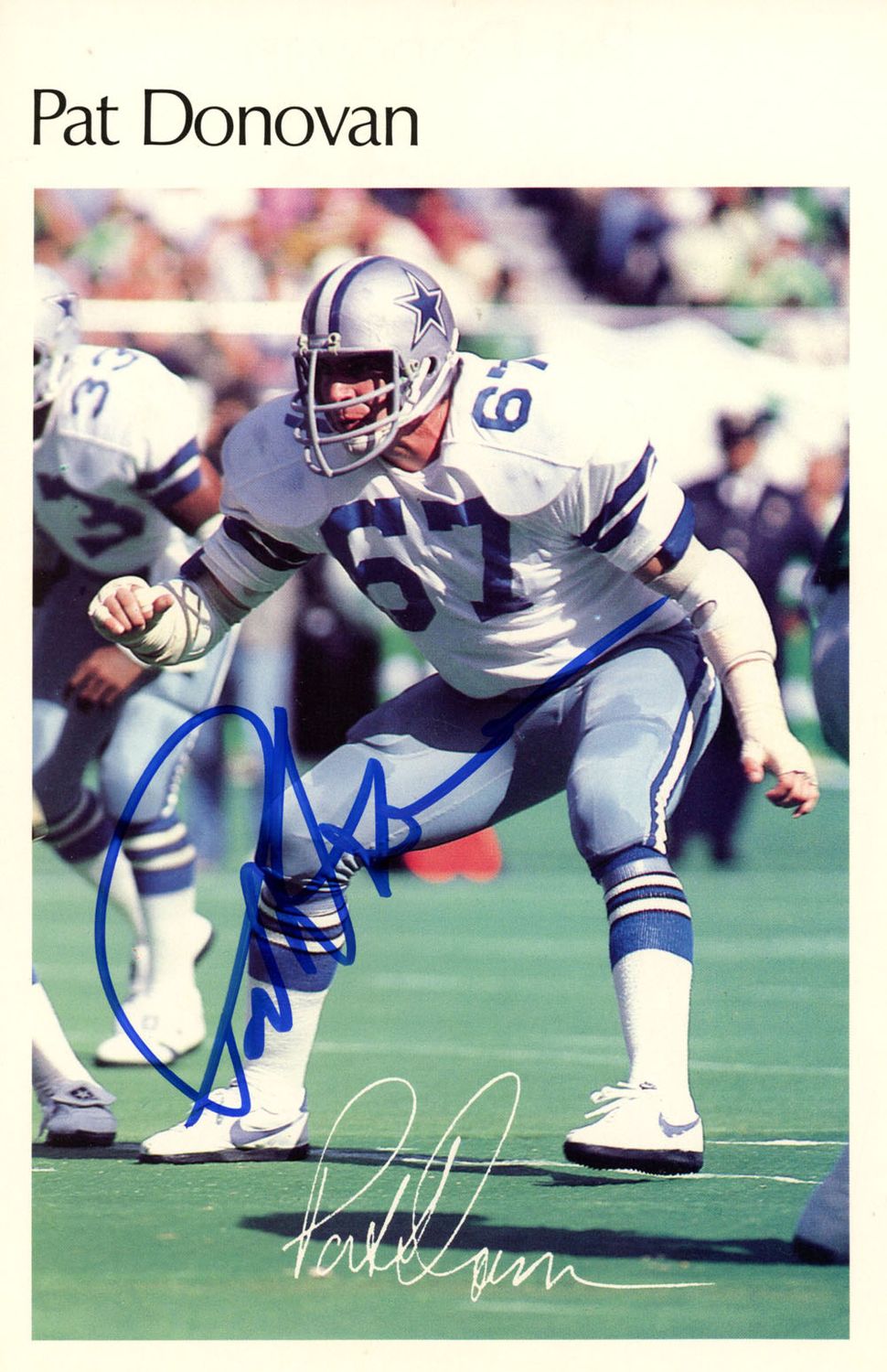 Pat Donovan Autographed Dallas Cowboys Mini Poster Beckett 46117
