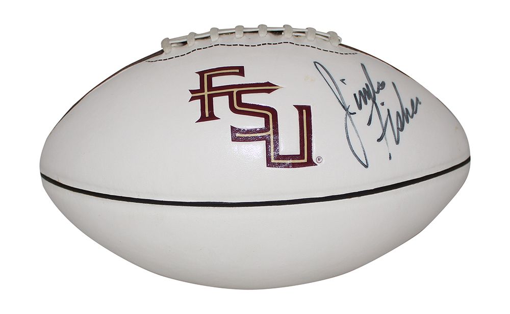 Jimbo Fischer Autographed Florida State Seminoles Logo Football JSA