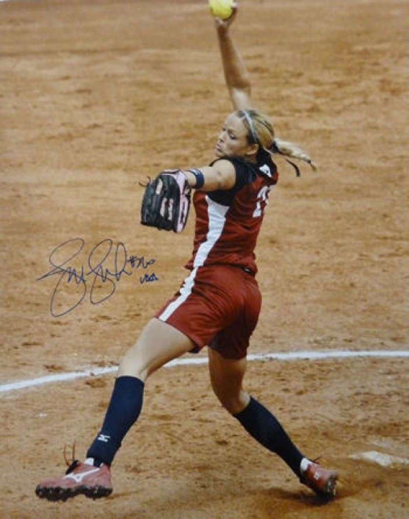 Jennie Finch Autographed USA 2004 Olympic Action 16x20 Photo