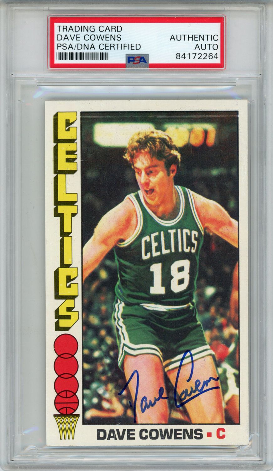 Dave Cowens Autographed 1976-77 Topps Super #30 Trading Card PSA Slab