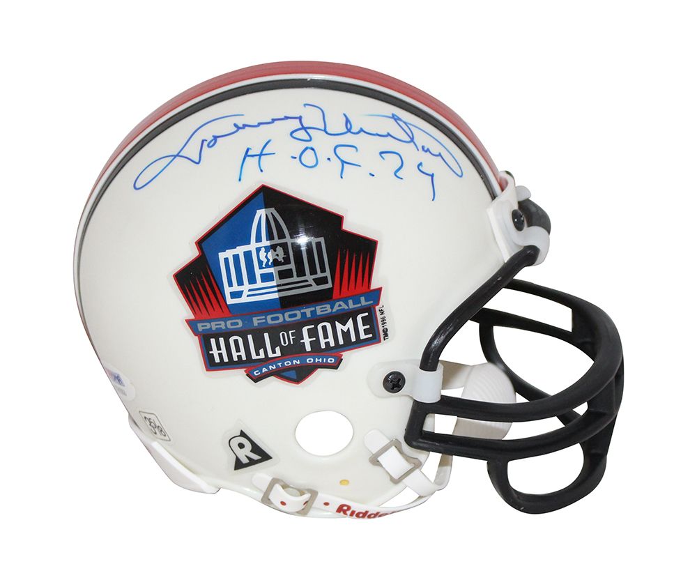 Johnny Unitas Autographed/Signed Hall Of Fame Mini Helmet HOF BAS
