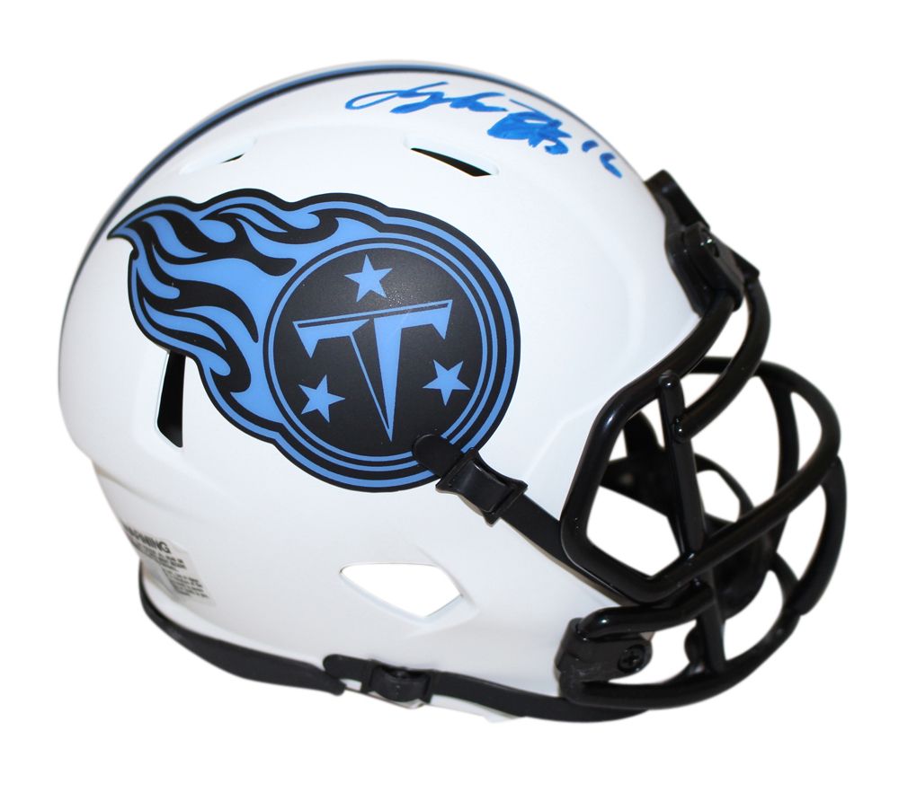 Treylon Burks Autographed Tennessee Titans Lunar Mini Helmet Beckett