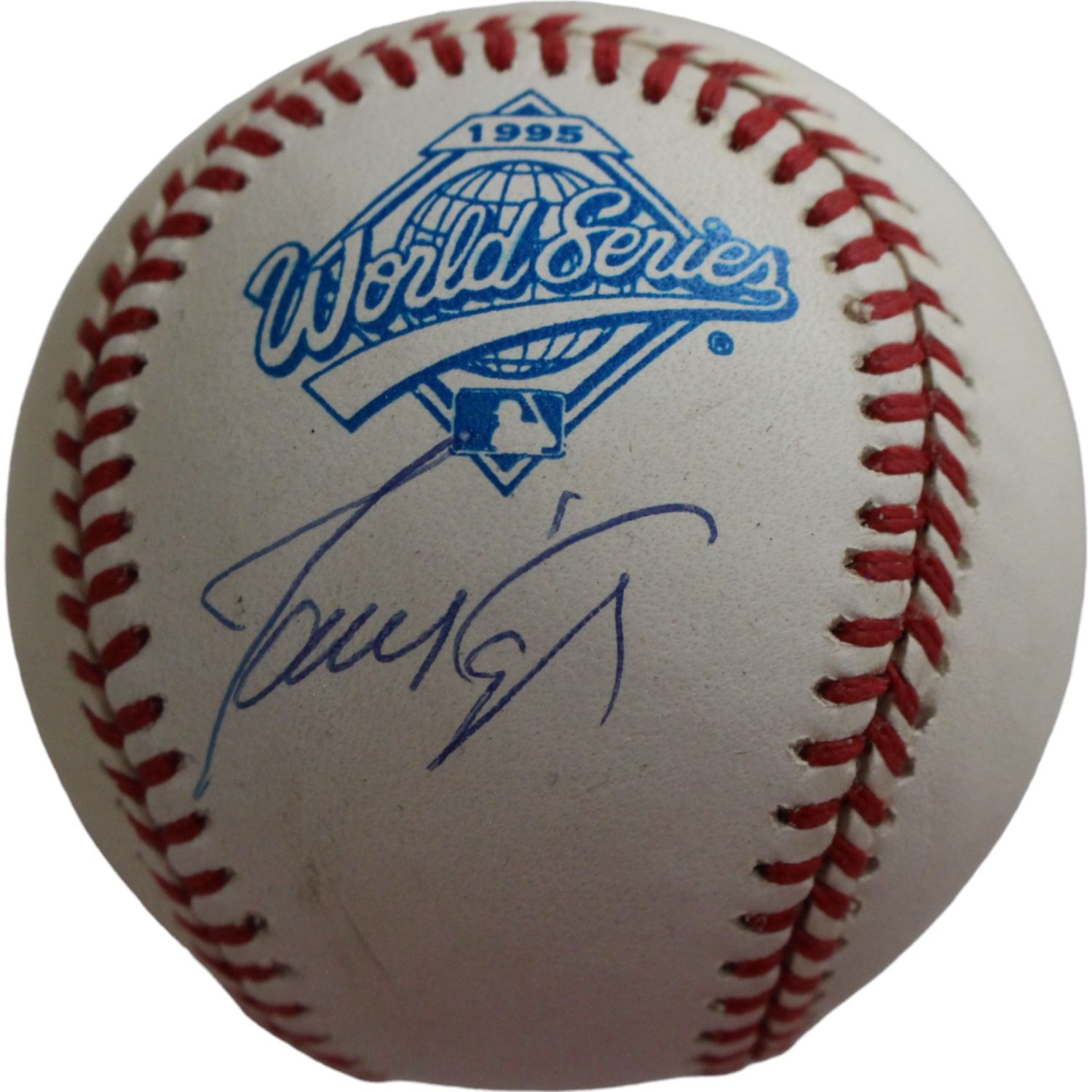 Javier Lopez Autographed 1995 World Series Baseball Beckett 44345