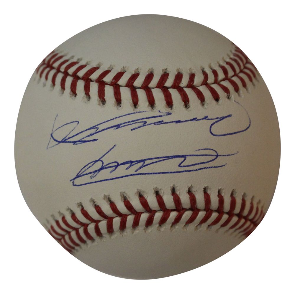 Vlad Guerrero Jr &amp; Vladimir Guerrero Sr Autographed OML Baseball JSA