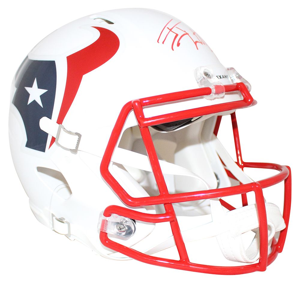 JJ Watt Autographed Houston Texans Authentic Flat White Helmet JSA