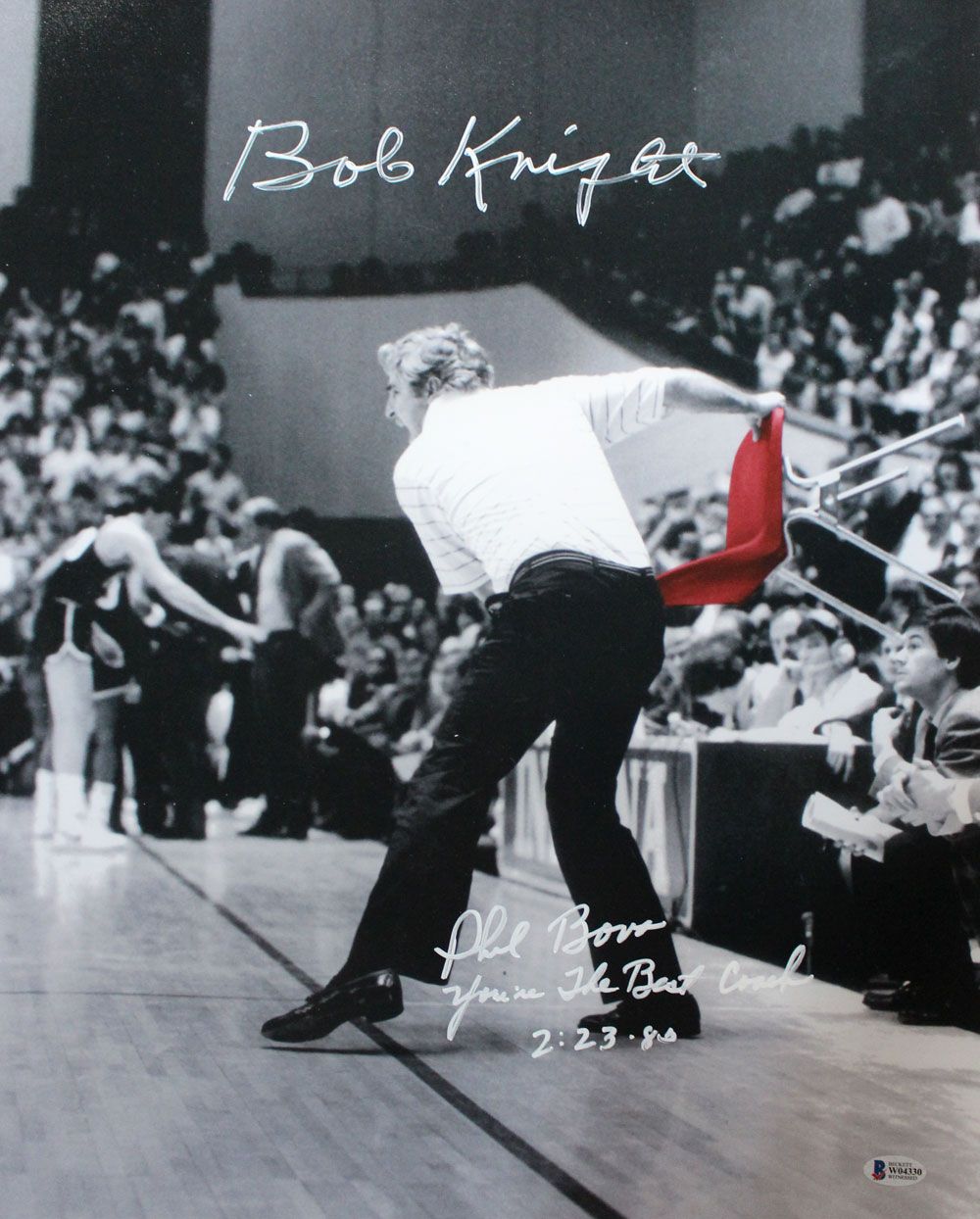 Bob Knight &amp; Phil Bova Autographed Indiana Hoosiers 16x20 Photo BAS