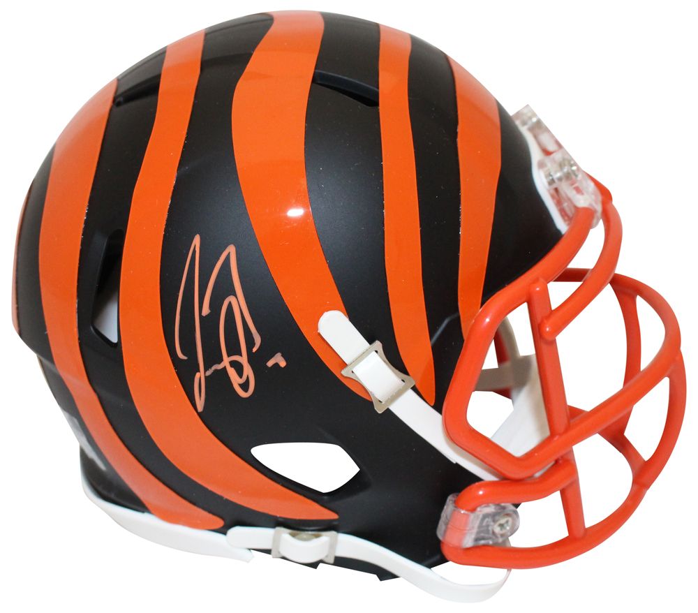 Joe Burrow Signed Cincinnati Bengals Black Matte Mini Helmet FAN