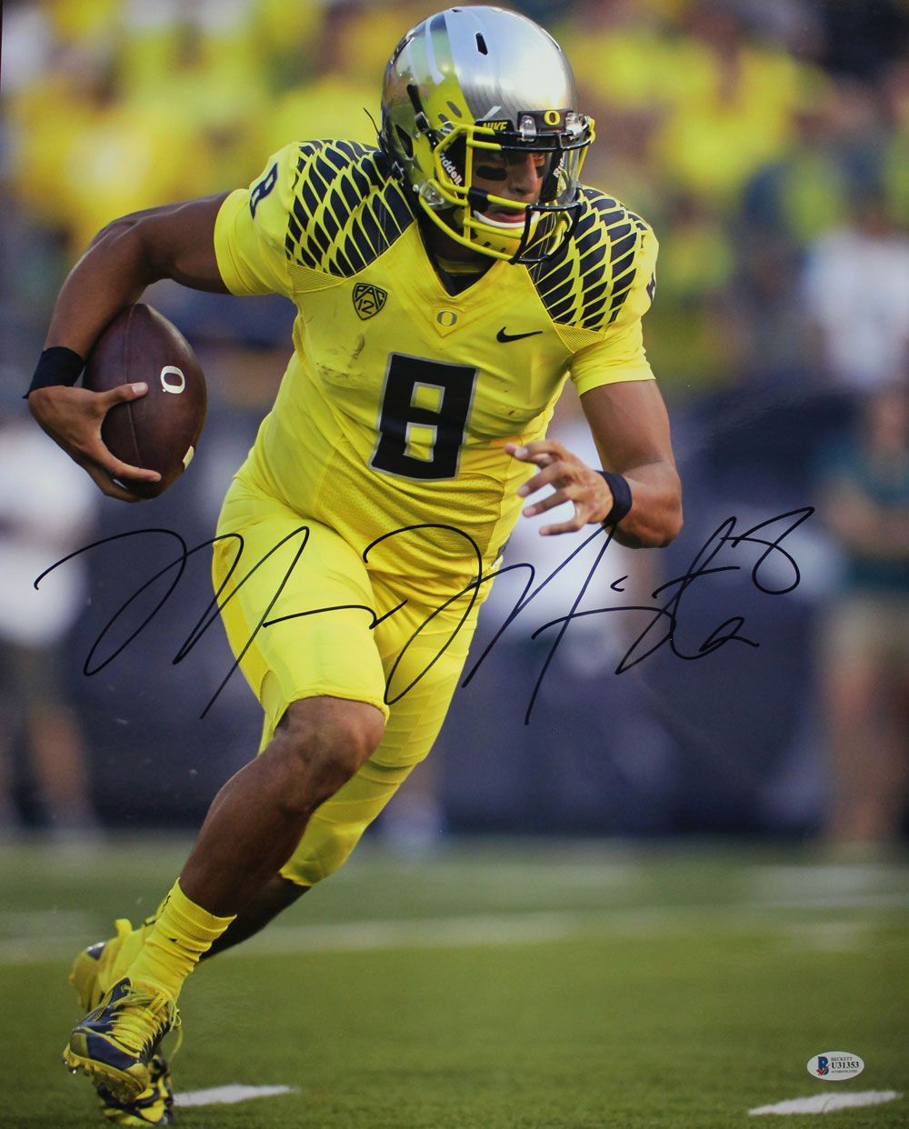 Marcus Mariota Autographed/Signed Oregon Ducks 16x20 Photo BAS