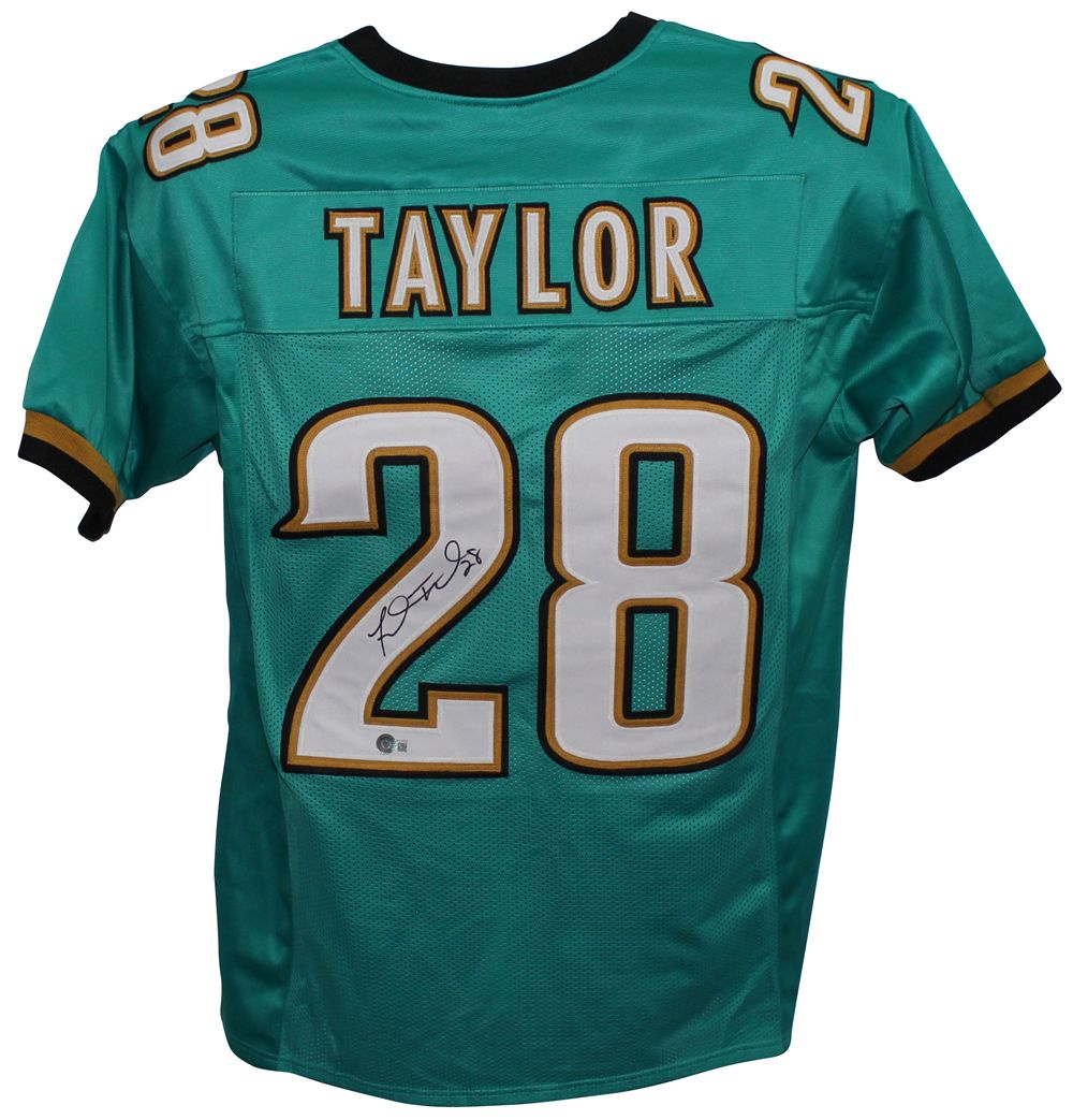 Fred Taylor Autographed/Signed Pro Style Teal XL Jersey BAS