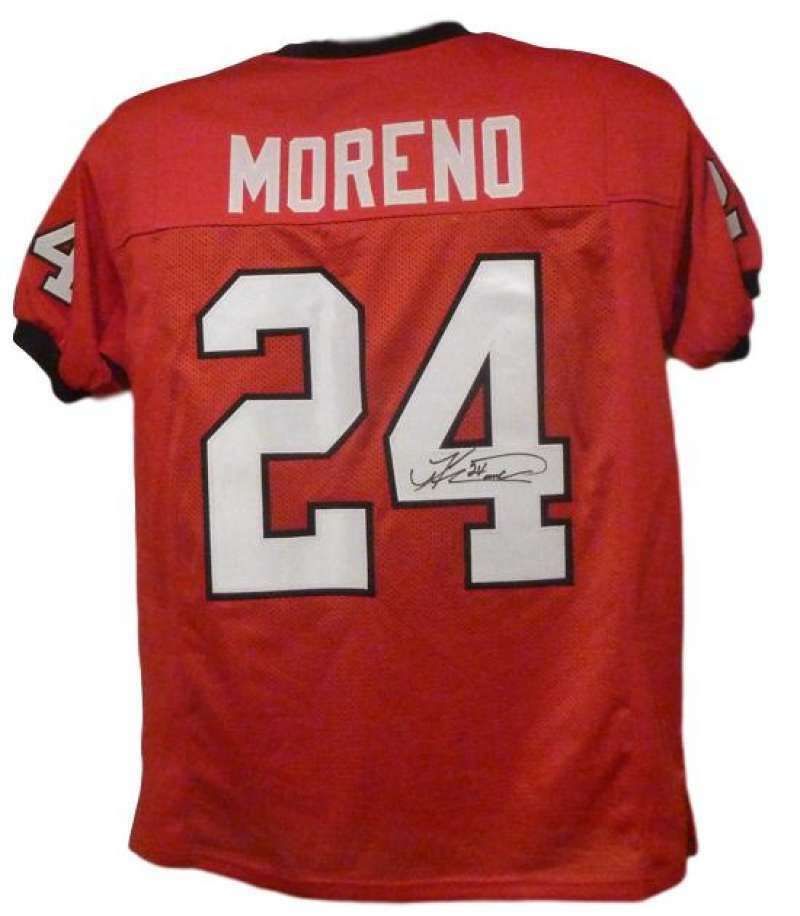Knowshown Moreno Autographed Georgia Bulldogs red size XL jersey