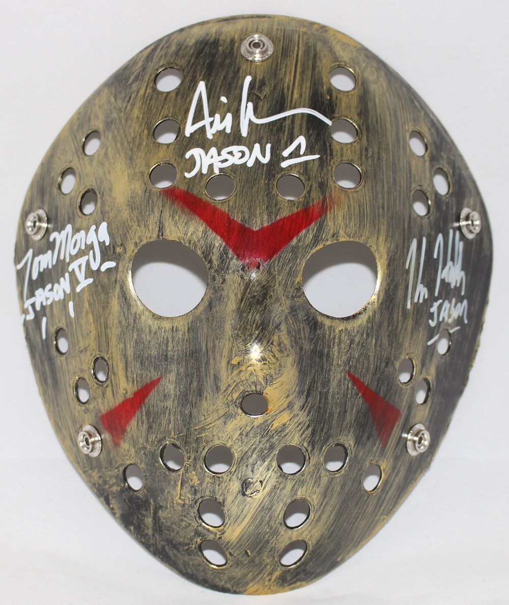 Ari Lehman Kane Hodder &amp; Morga Signed Friday The 13th Gold Mask BAS
