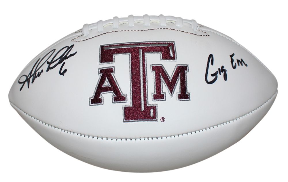 Shane Lechler Autographed Texas A&amp;M Aggies Logo Football Gig Em BAS