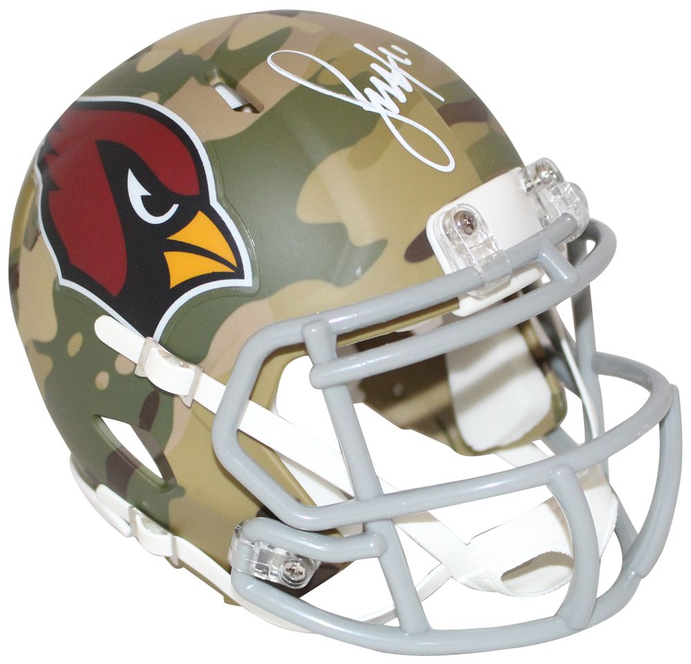 Larry Fitzgerald Autographed Arizona Cardinals Camo Mini Helmet BAS