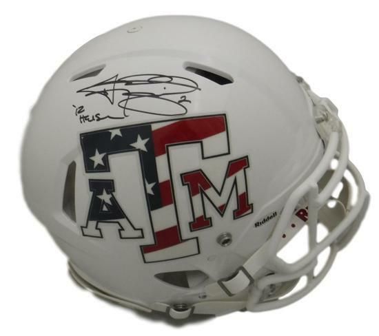 Johnny Manziel Autographed Texas A&amp;M Aggies Full Size Proline Helmet (Stars &amp; Stripes) HT JSA