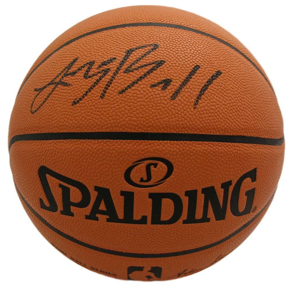 Lonzo Ball Autographed Los Angeles Lakers Spalding Basketball Black BAS