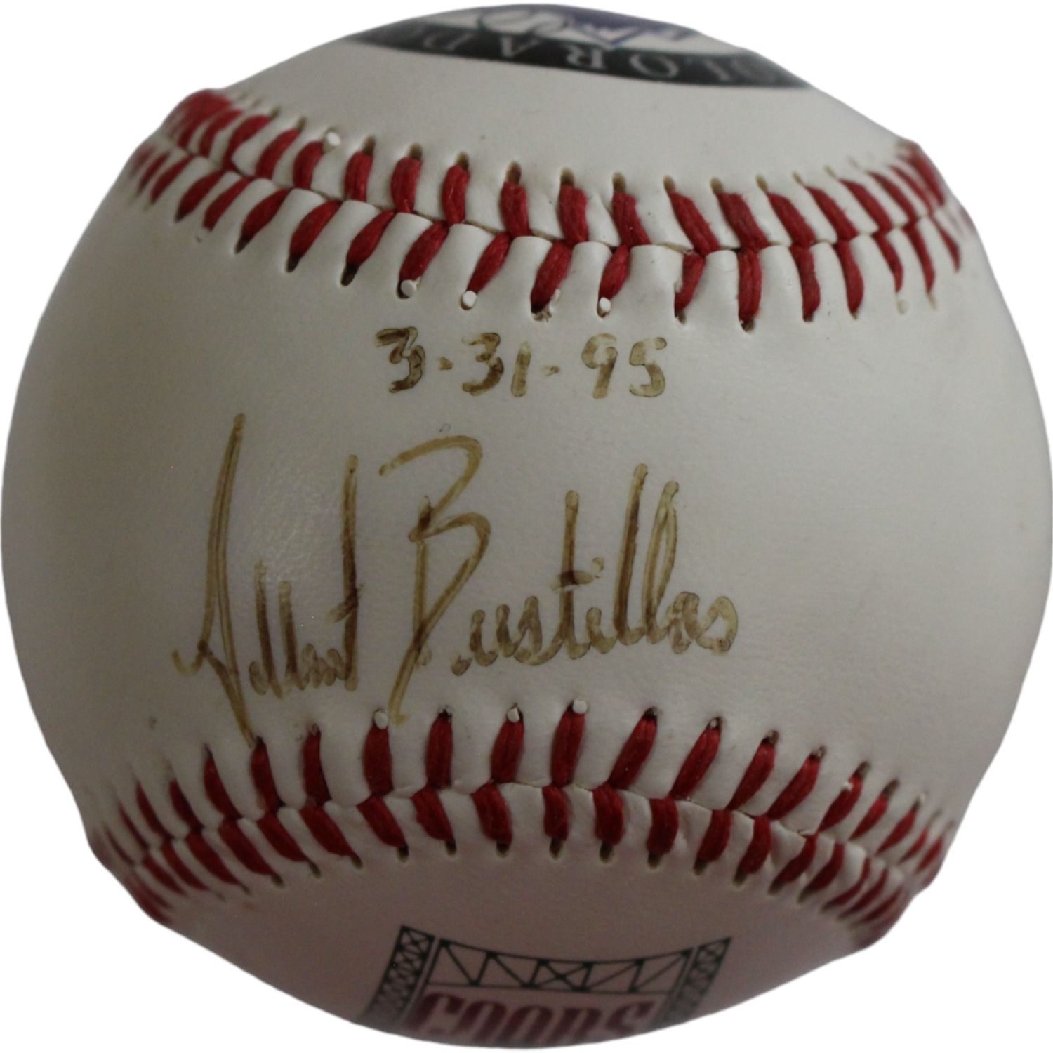 Albert Bustillos Signed Colorado Rockies Logo Baseball Beckett 44346