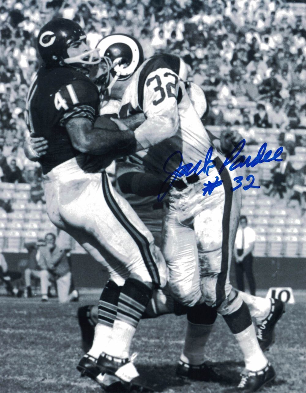 Jack Pardee Autographed/Signed Los Angeles Rams 8x10 Photo