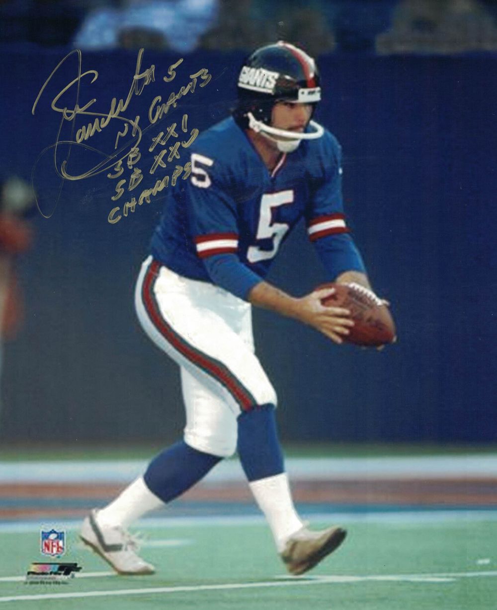 Sean Landeta Autographed New York Giants 8x10 Photo SB XXI XXV Champs